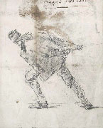 MOSE' BIANCHI, A Standing Fisherman, black chalk